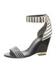 Tory Burch Embossed Leather Striped Sandals