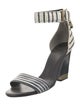 Tory Burch Embossed Leather Striped Sandals