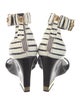 Tory Burch Embossed Leather Striped Sandals