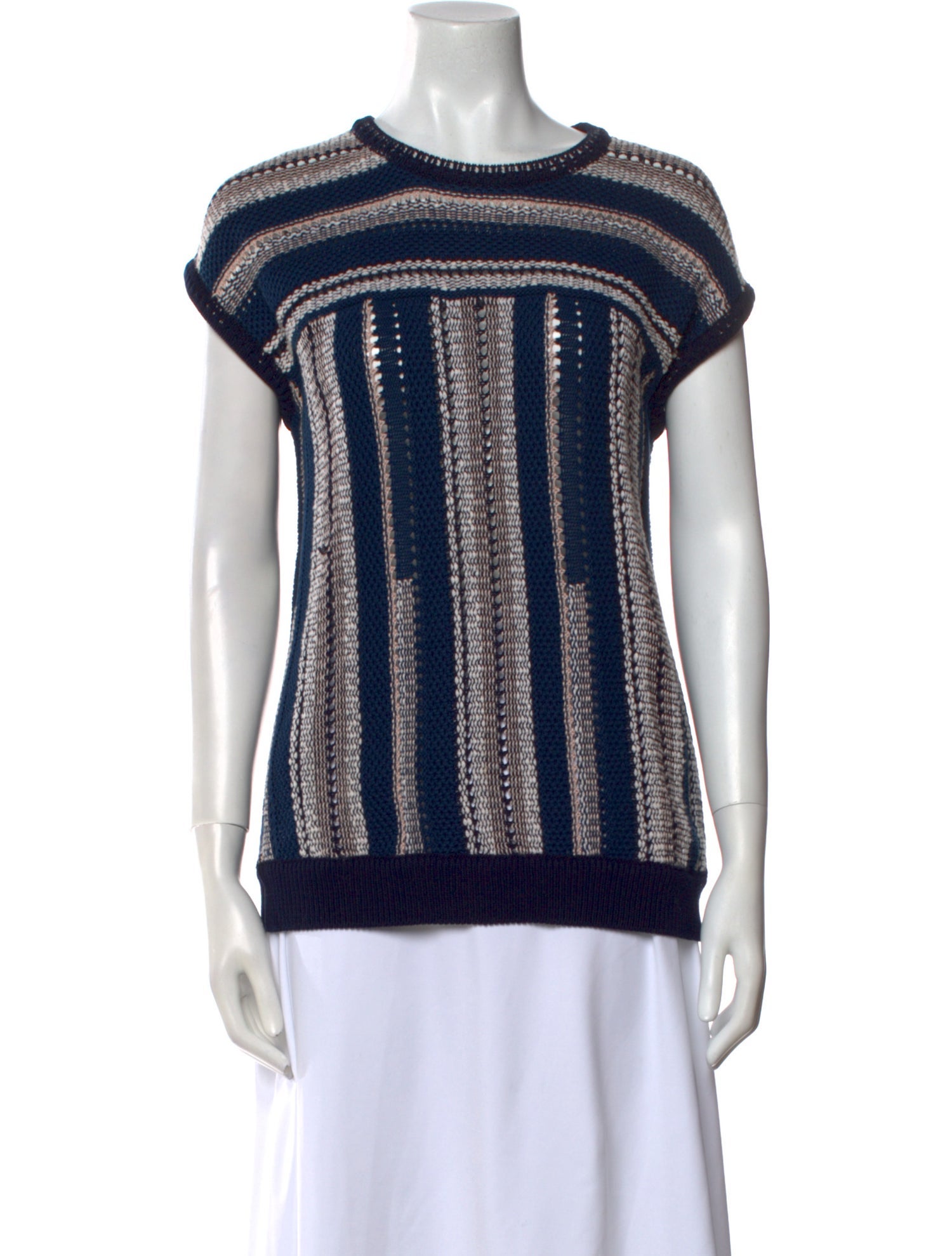 Tory Burch Striped Crew Neck Sweater