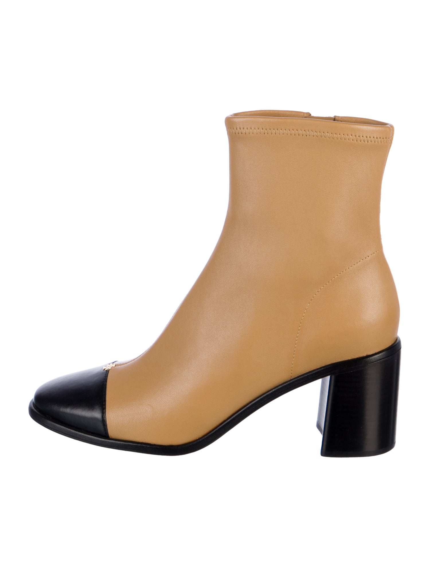 Tory Burch Leather Colorblock Pattern Boots