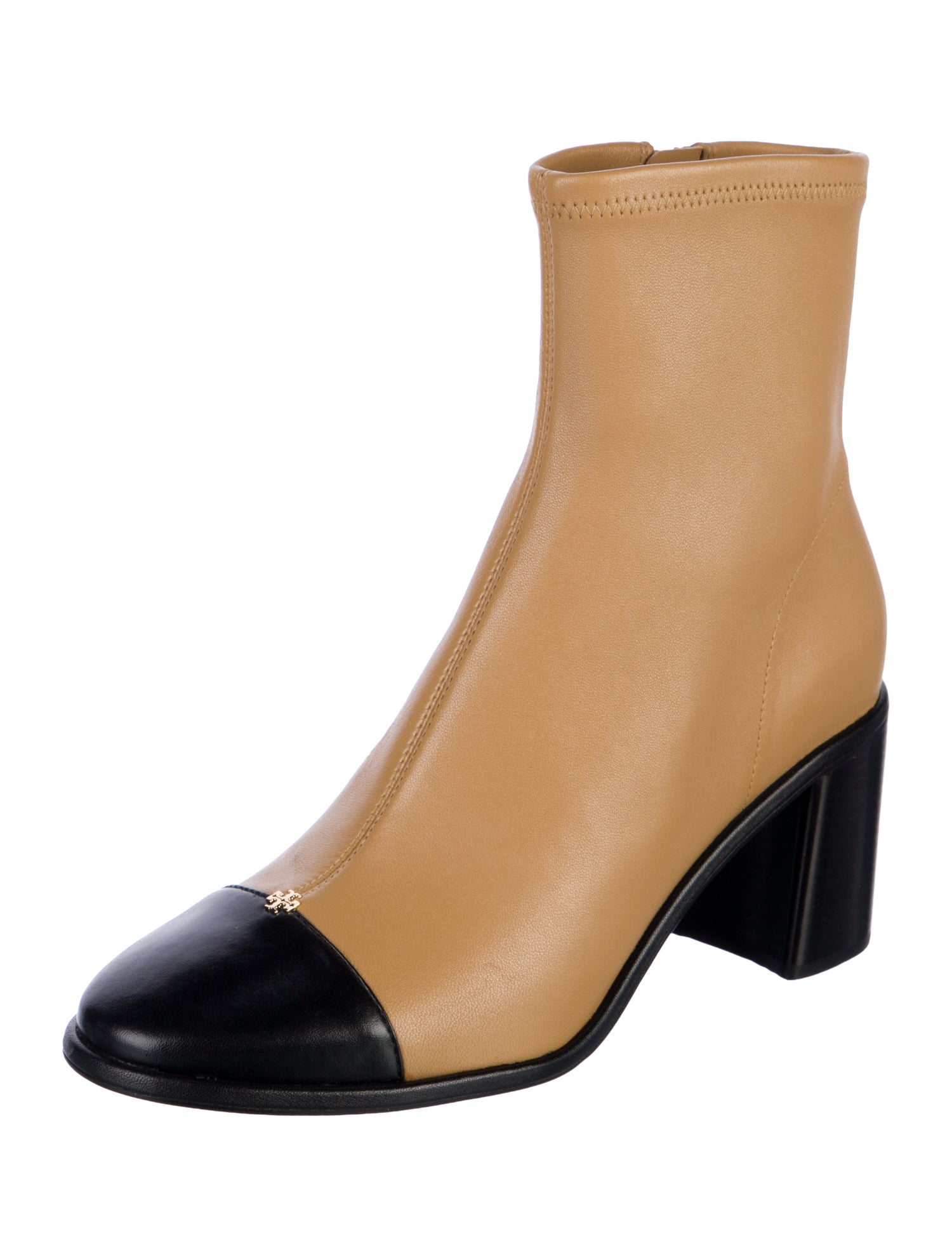 Tory Burch Leather Colorblock Pattern Boots