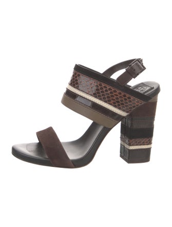 Tory Burch Suede Animal Print Slingback Pumps