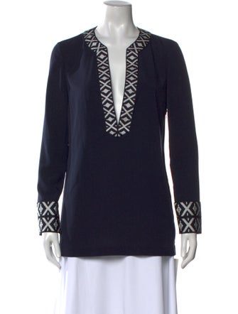 Tory Burch V-Neck Long Sleeve Tunic
