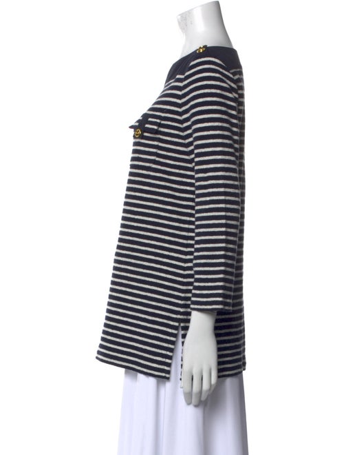 Tory Burch Striped Bateau Neckline Tunic