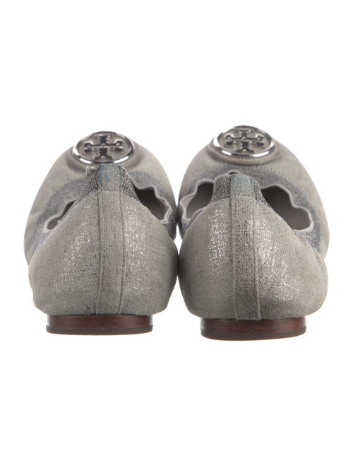 Tory Burch Leather Glitter Accents Ballet Flats