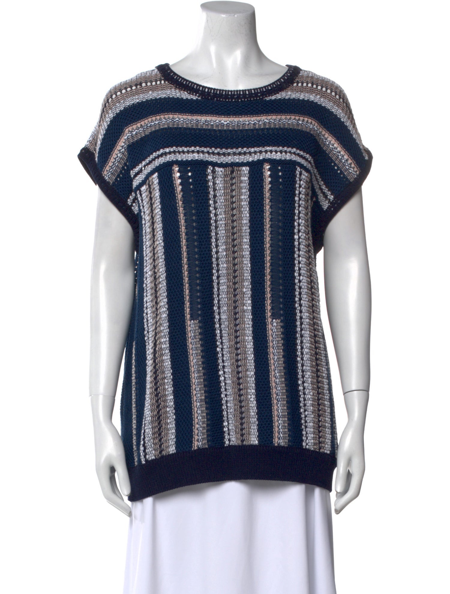 Tory Burch Striped Bateau Neckline Top w/ Tags