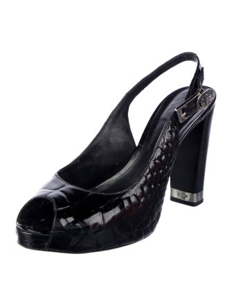 Tory Burch Embossed Leather Slingback Pumps