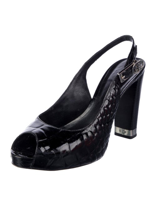Tory Burch Embossed Leather Slingback Pumps