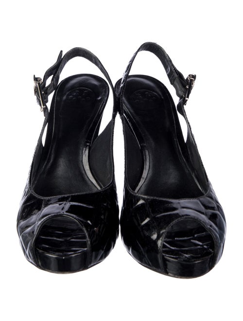 Tory Burch Embossed Leather Slingback Pumps