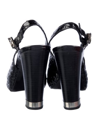 Tory Burch Embossed Leather Slingback Pumps