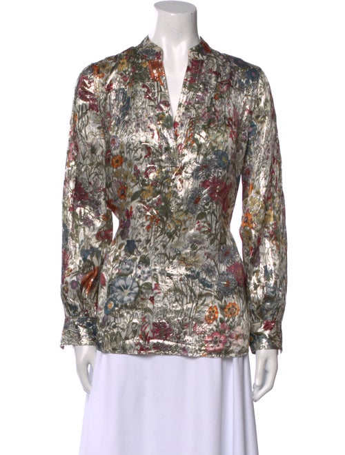 Tory Burch Silk Floral Print Blouse