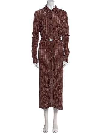 Tory Burch Plaid Print Long Dress