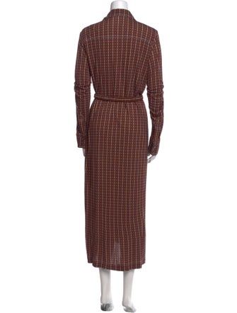 Tory Burch Plaid Print Long Dress