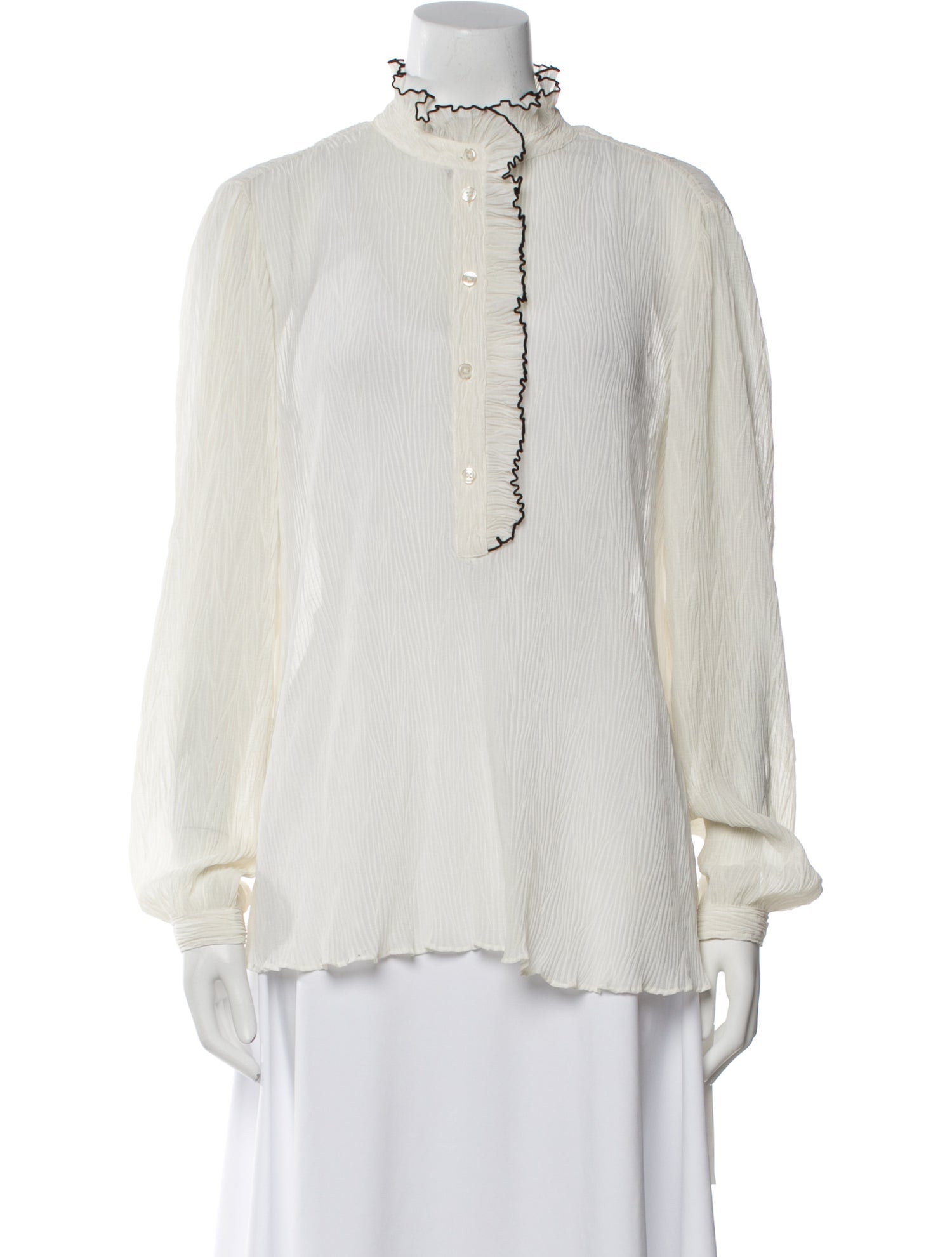 Tory Burch Mock Neck Long Sleeve Blouse