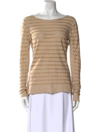 Tory Burch Striped Bateau Neckline Sweater
