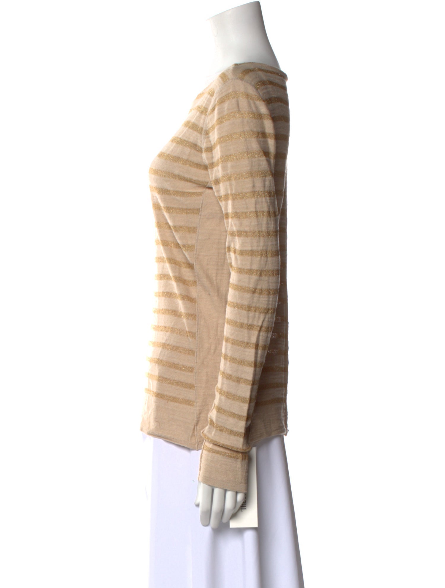 Tory Burch Striped Bateau Neckline Sweater