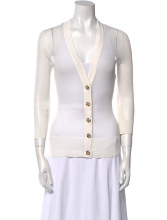 Tory Burch V-Neck Three-Quarter Sleeve Top