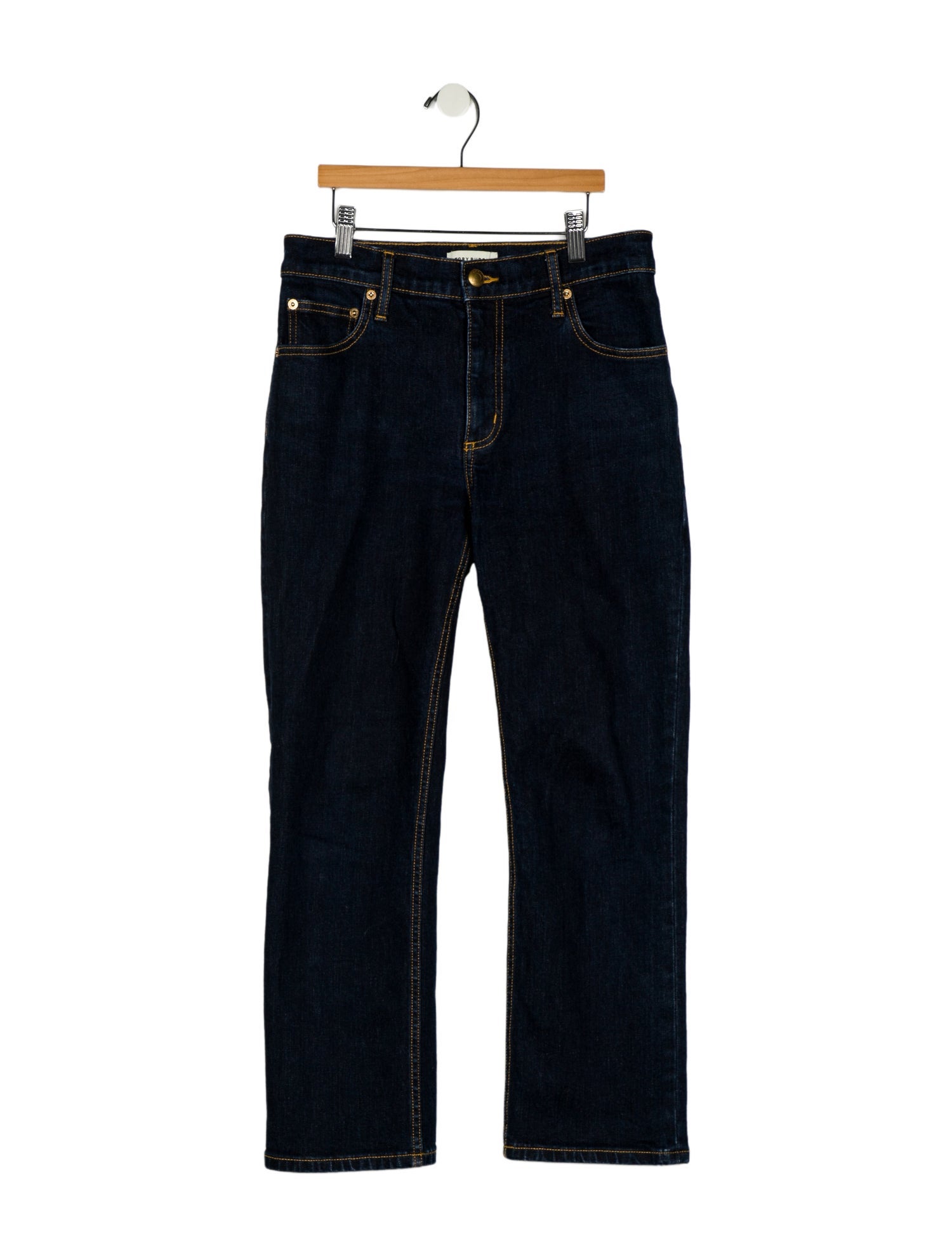 Tory Burch Mid-Rise Straight Leg Jeans