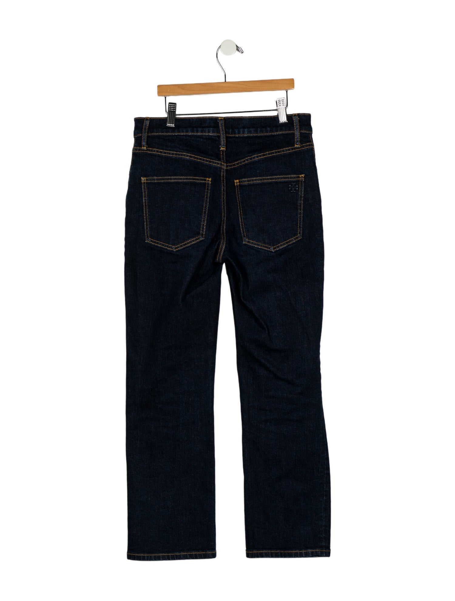 Tory Burch Mid-Rise Straight Leg Jeans