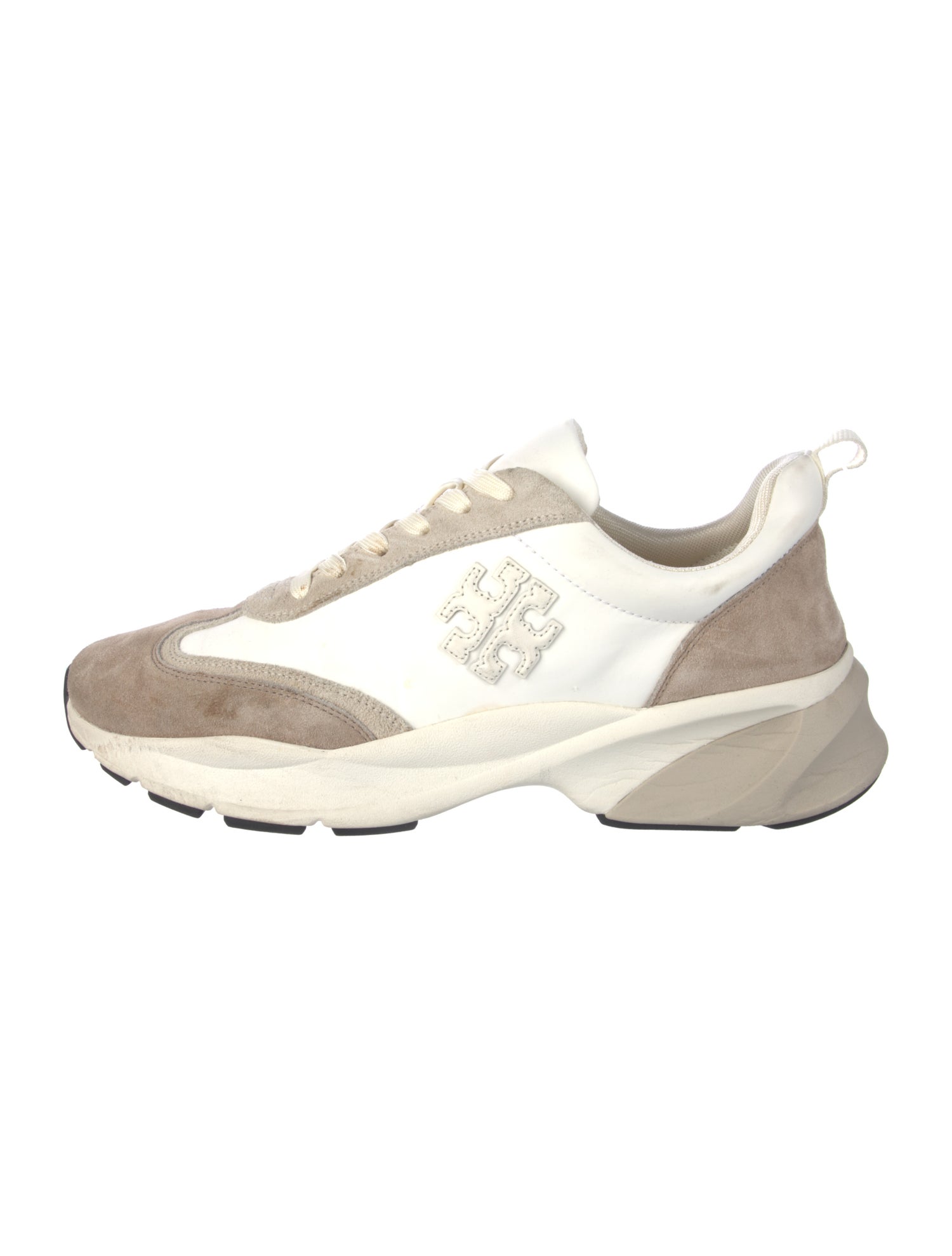Tory Burch Suede Colorblock Pattern Sneakers