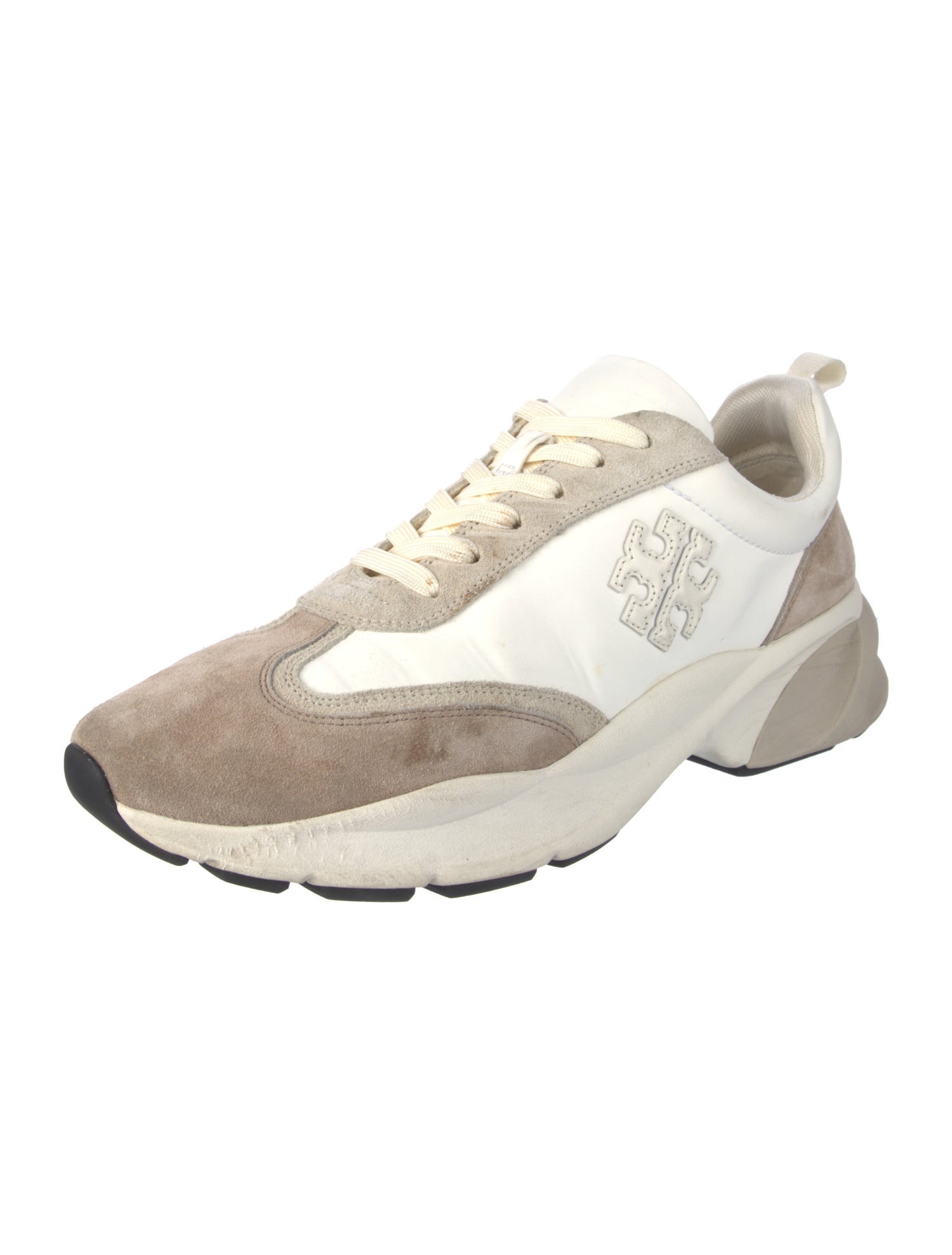 Tory Burch Suede Colorblock Pattern Sneakers
