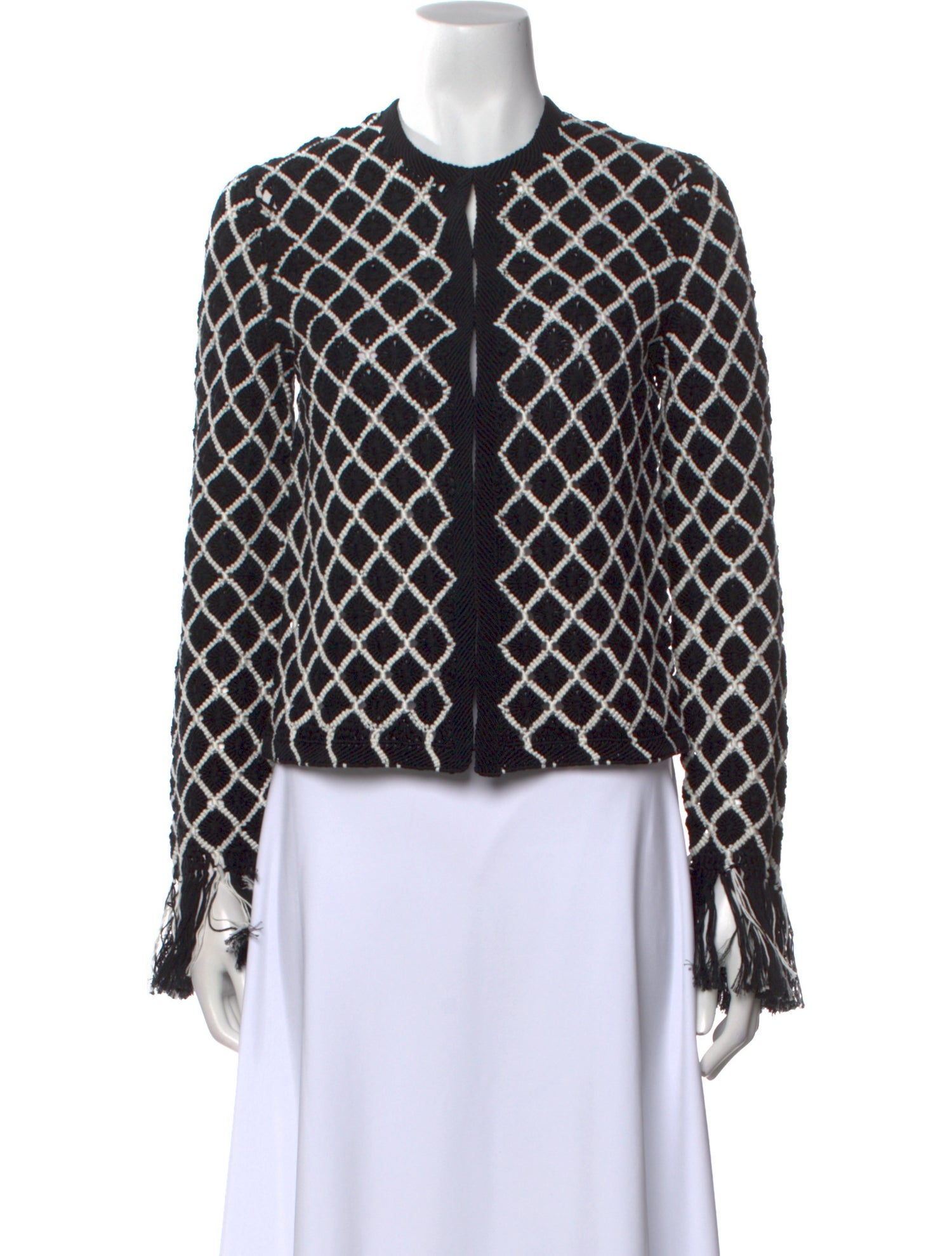 Tory Burch Patterned Crew Neck Sweater