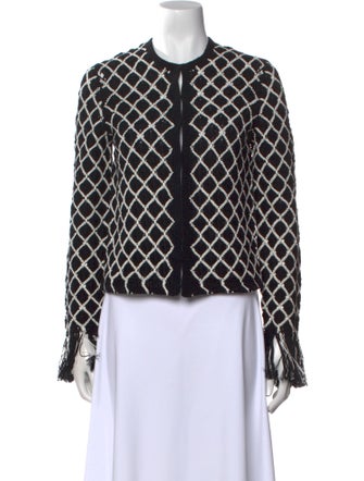 Tory Burch Patterned Crew Neck Sweater