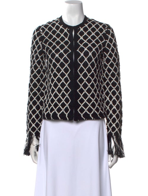 Tory Burch Patterned Crew Neck Sweater