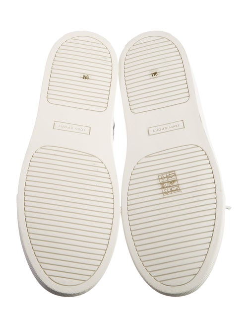 Tory Burch Leather Glitter Accents Sneakers
