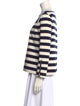 Tory Burch Striped Bateau Neckline Top