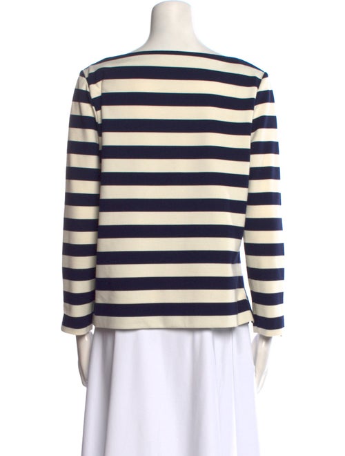 Tory Burch Striped Bateau Neckline Top