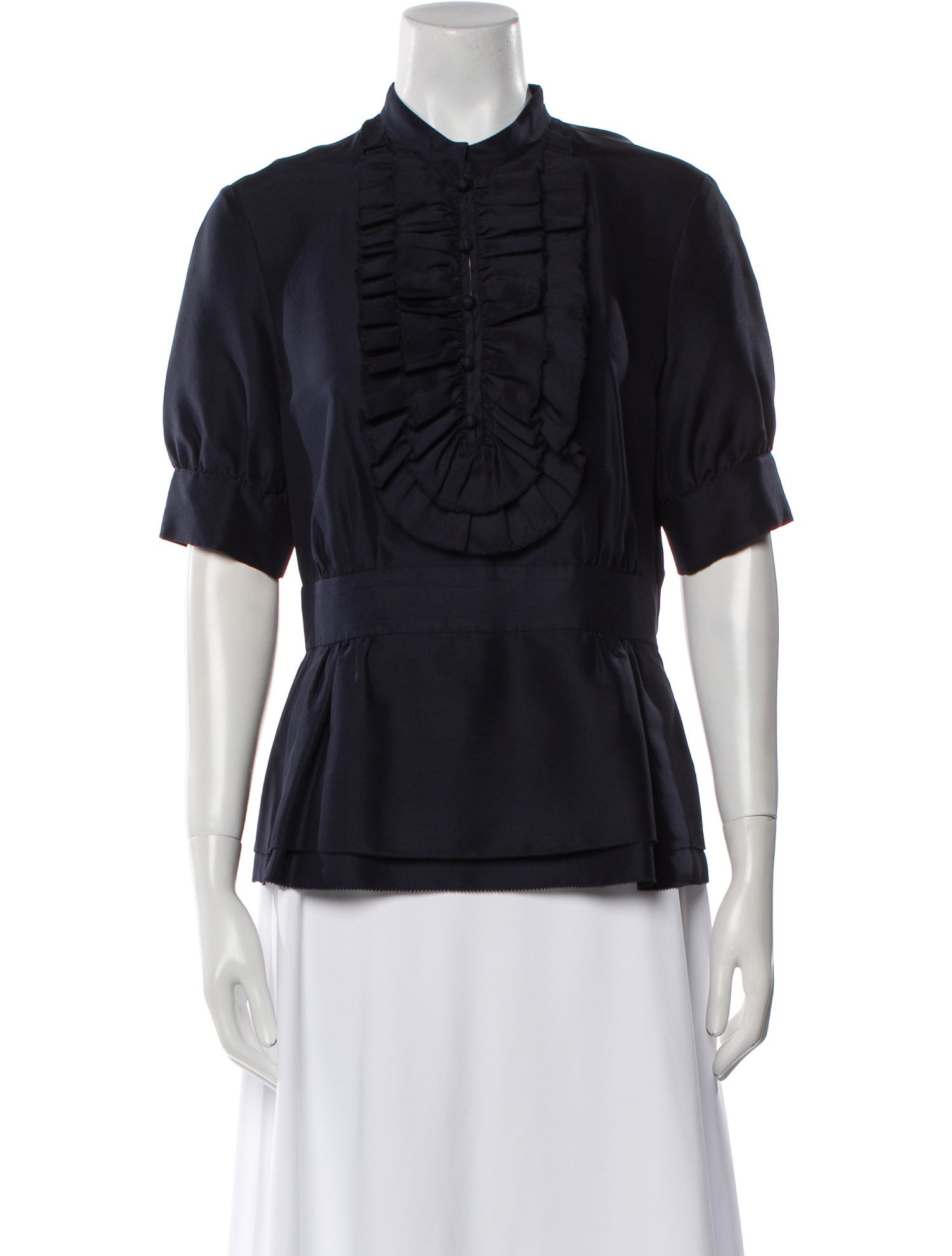 Tory Burch Silk Mock Neck Blouse