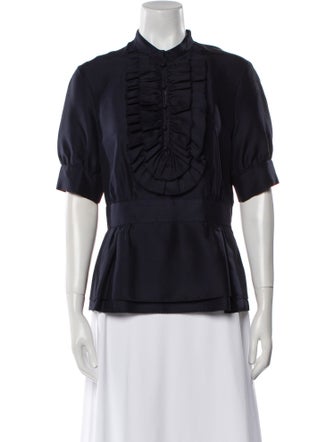 Tory Burch Silk Mock Neck Blouse