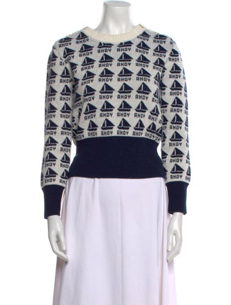 Tory Burch Printed Crew Neck Sweater