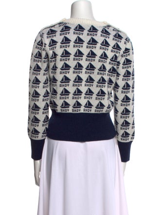 Tory Burch Printed Crew Neck Sweater