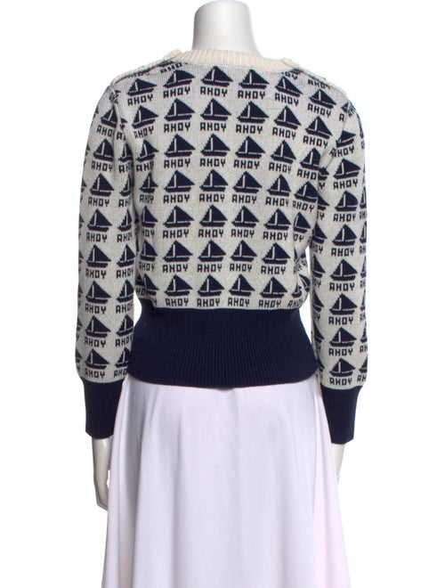 Tory Burch Printed Crew Neck Sweater