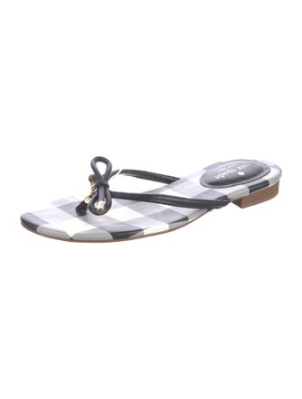 Tory Burch Leather Bow Accents Slides