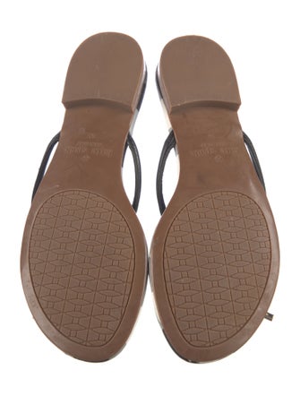 Tory Burch Leather Bow Accents Slides