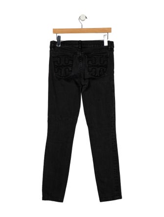 Tory Burch Mid-Rise Straight Leg Jeans