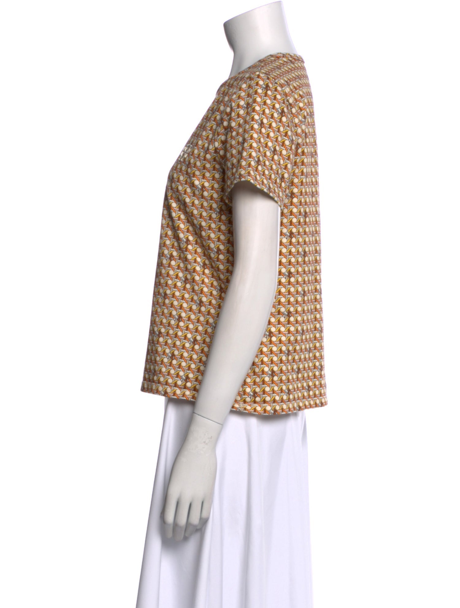 Tory Burch Printed Crew Neck Top