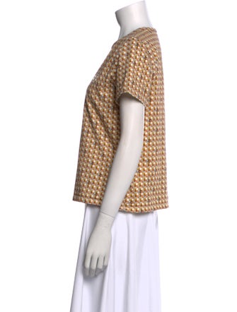 Tory Burch Printed Crew Neck Top