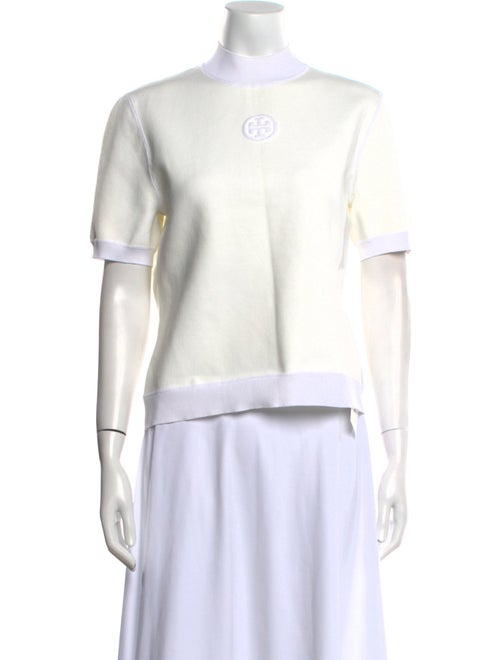 Tory Burch Mock Neck Short Sleeve T-Shirt