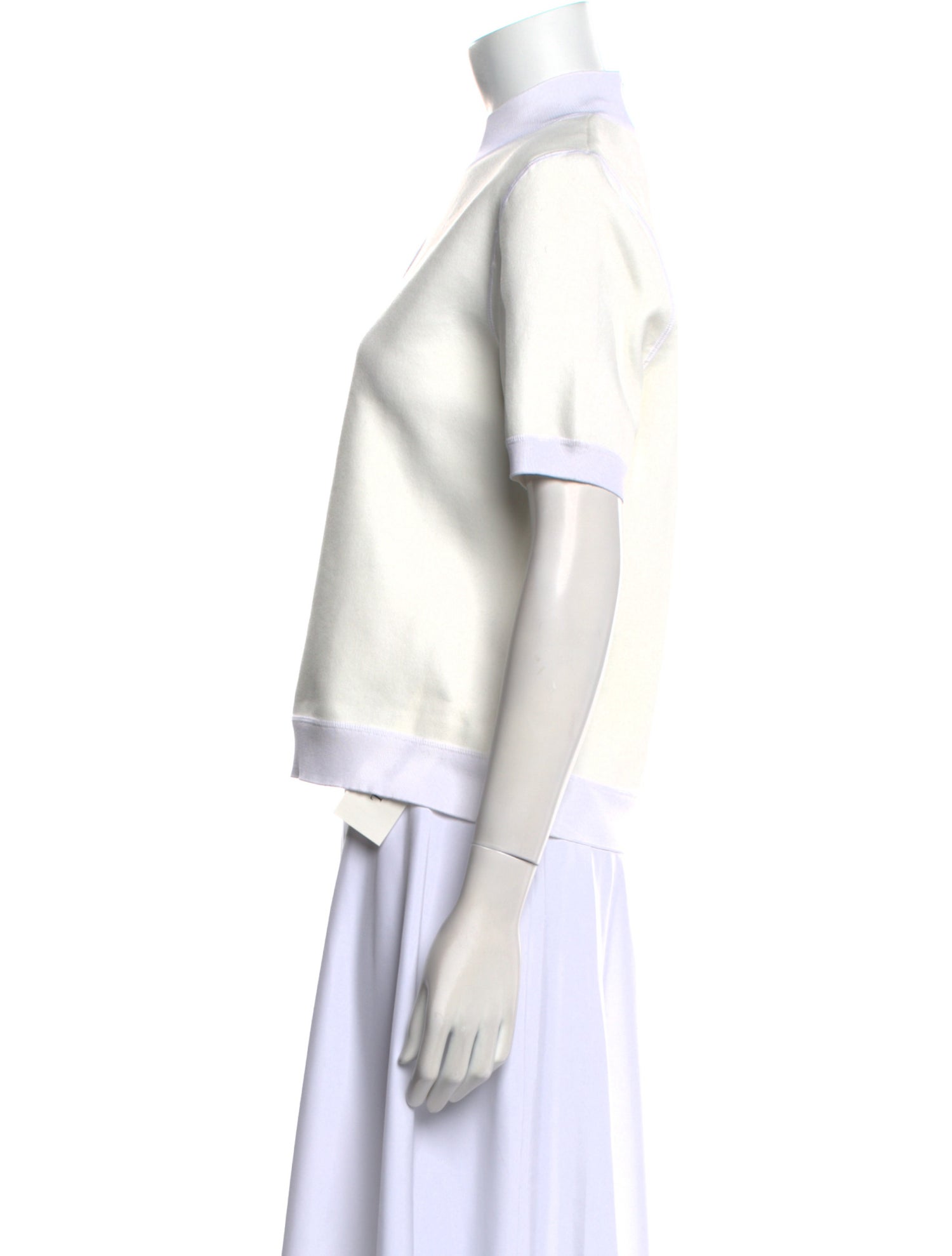 Tory Burch Mock Neck Short Sleeve T-Shirt