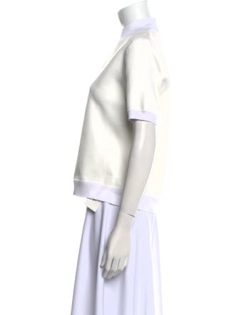 Tory Burch Mock Neck Short Sleeve T-Shirt