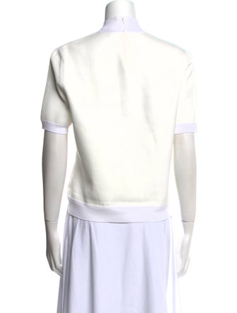 Tory Burch Mock Neck Short Sleeve T-Shirt