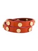 Tory Burch Leather Logo Stud Double Wrap Bracelet