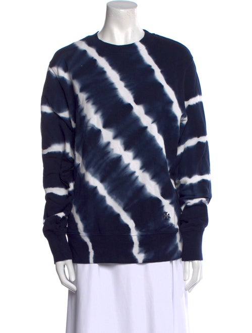 Tory Burch Tie-Dye Print Crew Neck Sweater