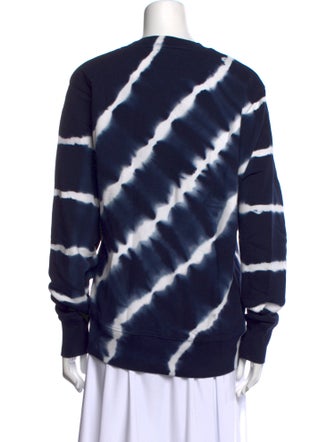 Tory Burch Tie-Dye Print Crew Neck Sweater