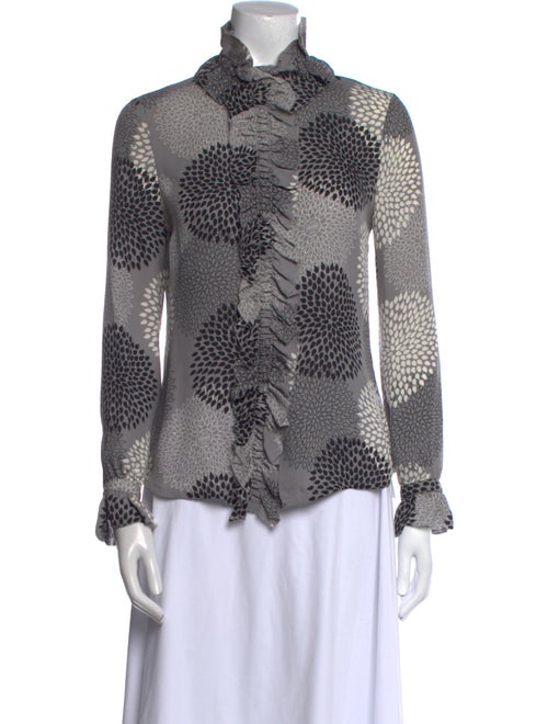Tory Burch Silk Printed Button-Up Top